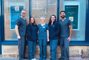 dental team of widcombe dental practice the team outside widcombe dental practice