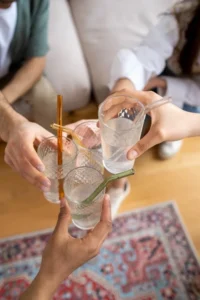 A Group of People Doing a Toast With Drinking Glasses
